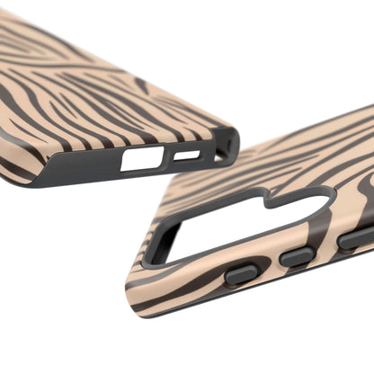 Zebra Stripe Tough Phone Case – Neutral Animal Print Protective Cover