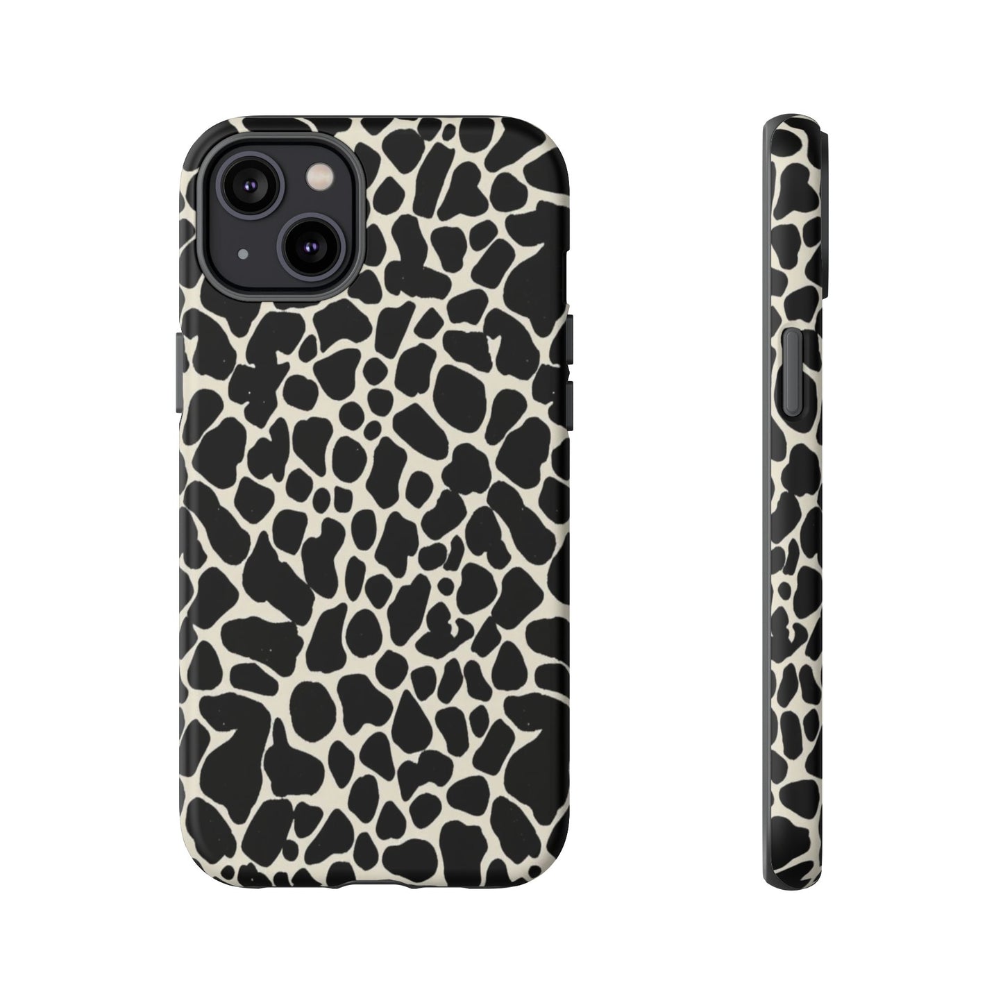 Black and White Cowhide Phone Case — Protective Tough Case