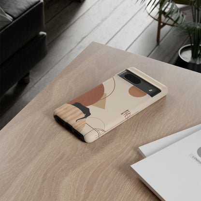 Abstract Earth Tones Phone Case — Minimal Geometric Design