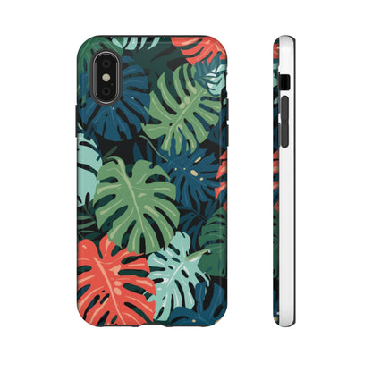 Tropical Monstera Phone Case — Colorful Leaf Protective Tough Case