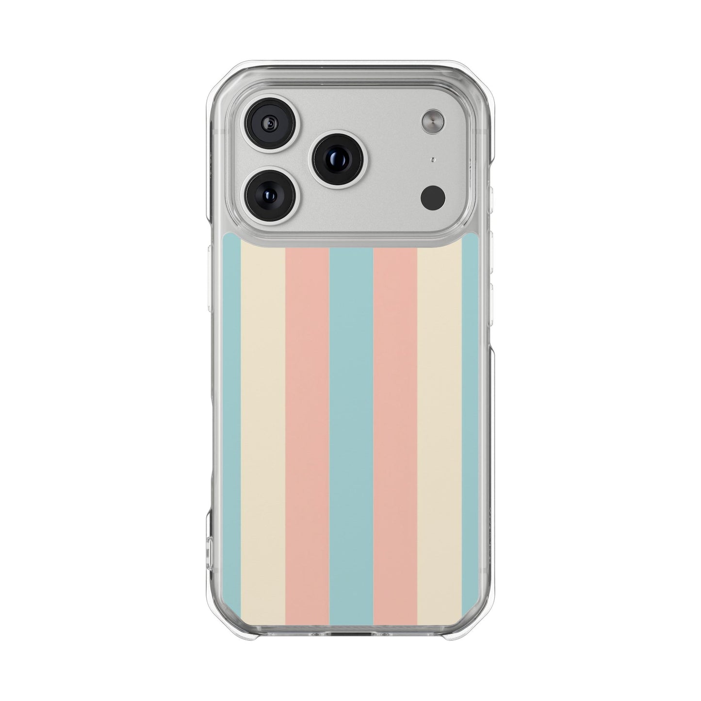 Retro Pastel Stripe Phone Case — Clear Magnetic Impact Case