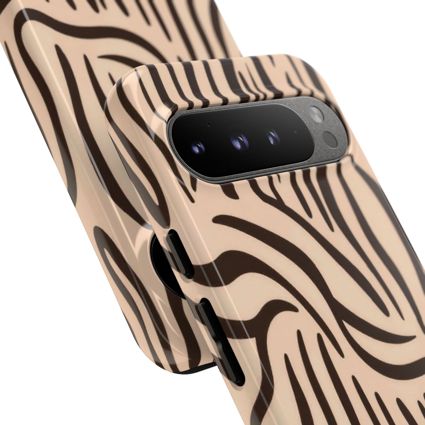 Zebra Stripe Tough Phone Case – Neutral Animal Print Protective Cover