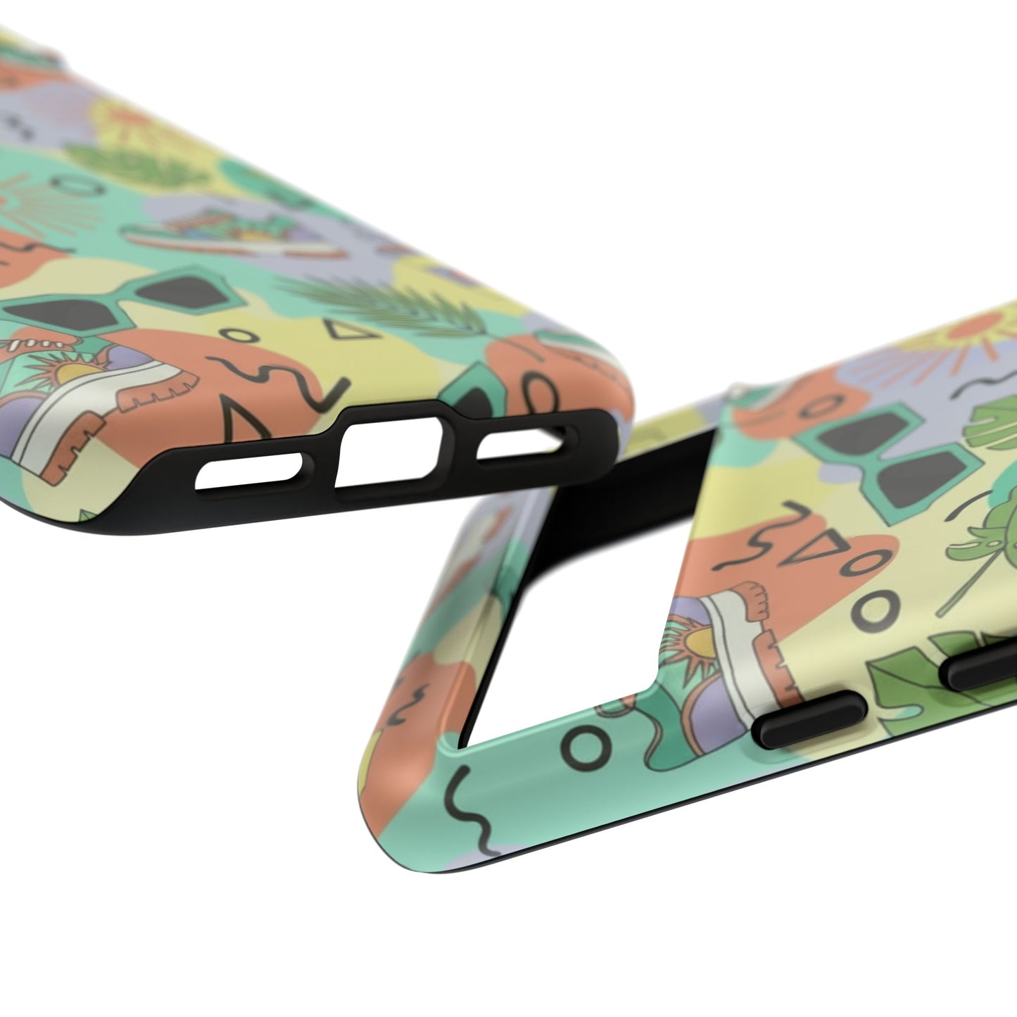 Tropical Summer Phone Case — Retro Sunglasses, Sneakers & Palm Pattern