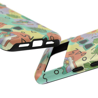 Tropical Summer Phone Case — Retro Sunglasses, Sneakers & Palm Pattern