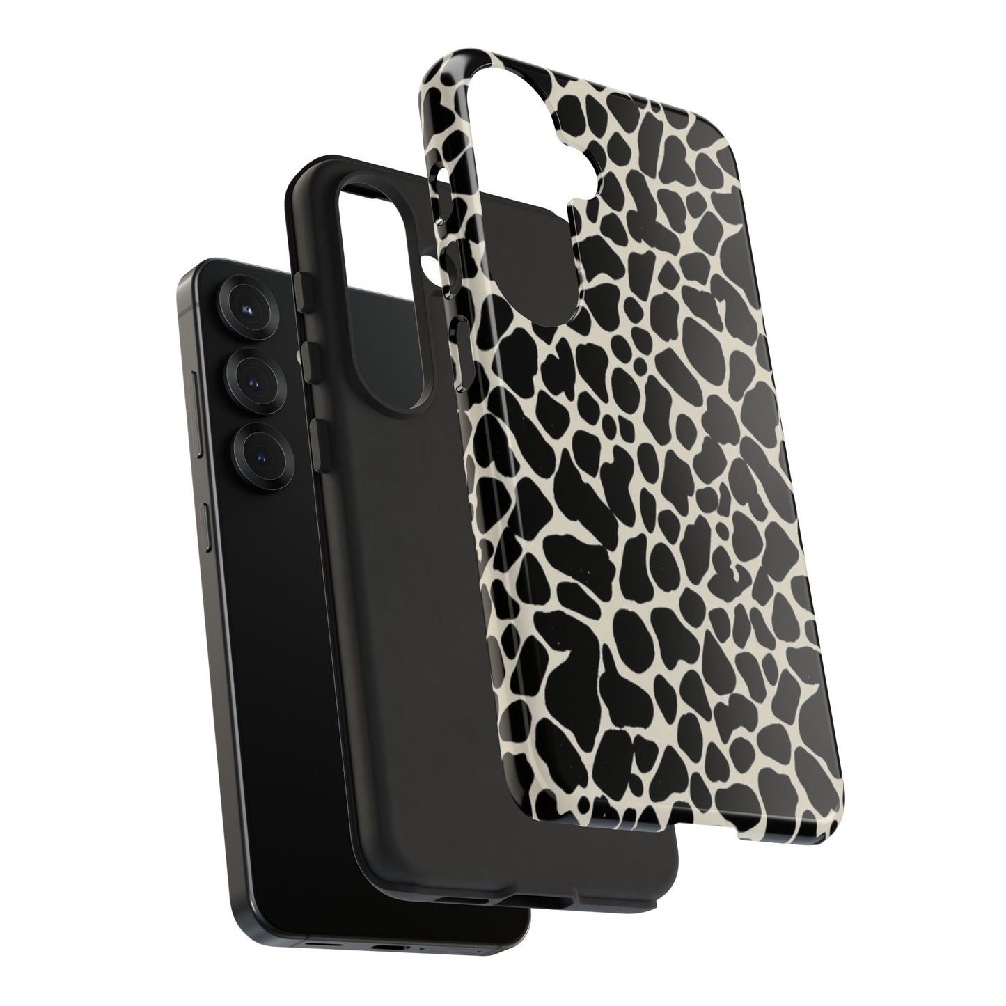Black and White Cowhide Phone Case — Protective Tough Case