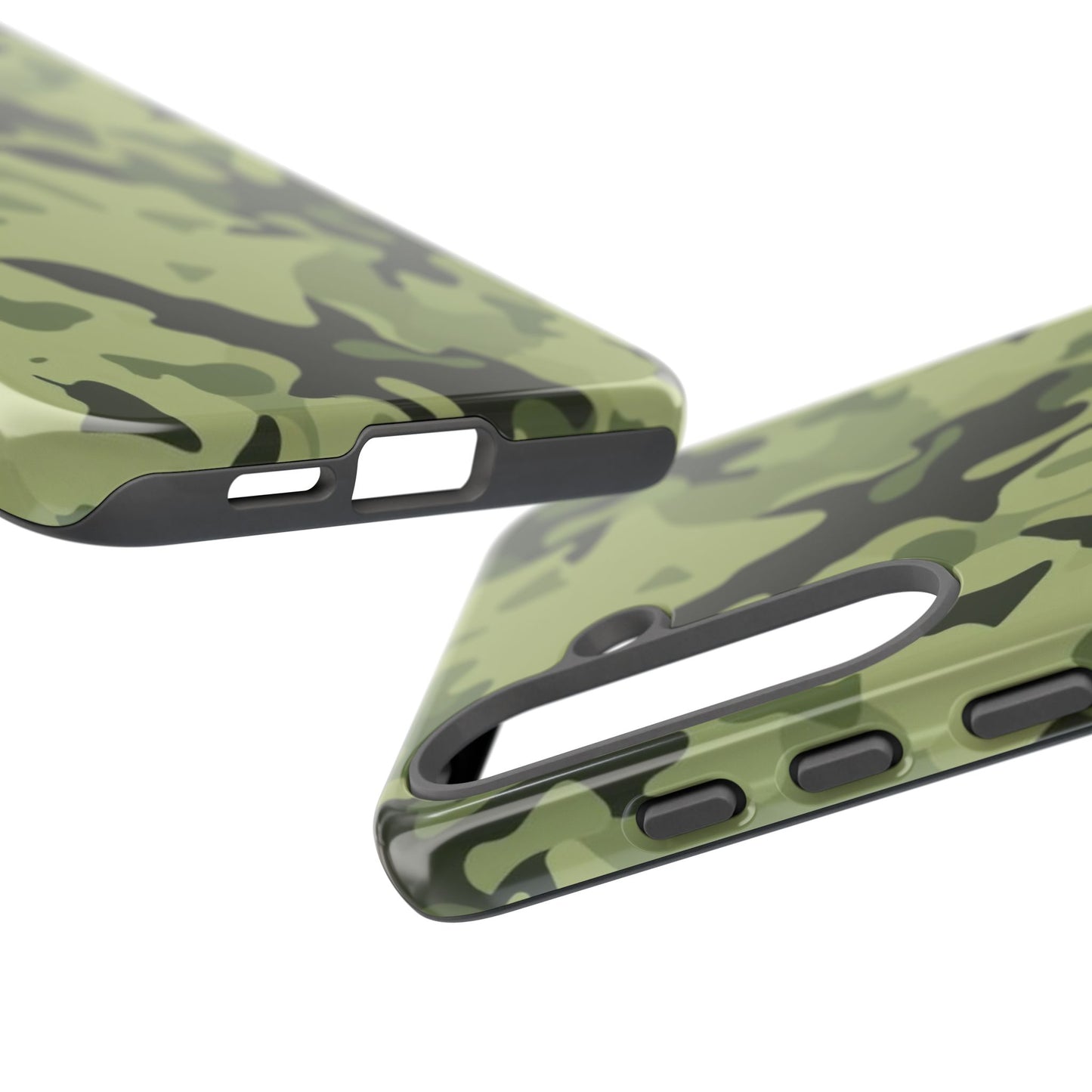 Camo Tough Phone Case — Military Green Protective iPhone Cover