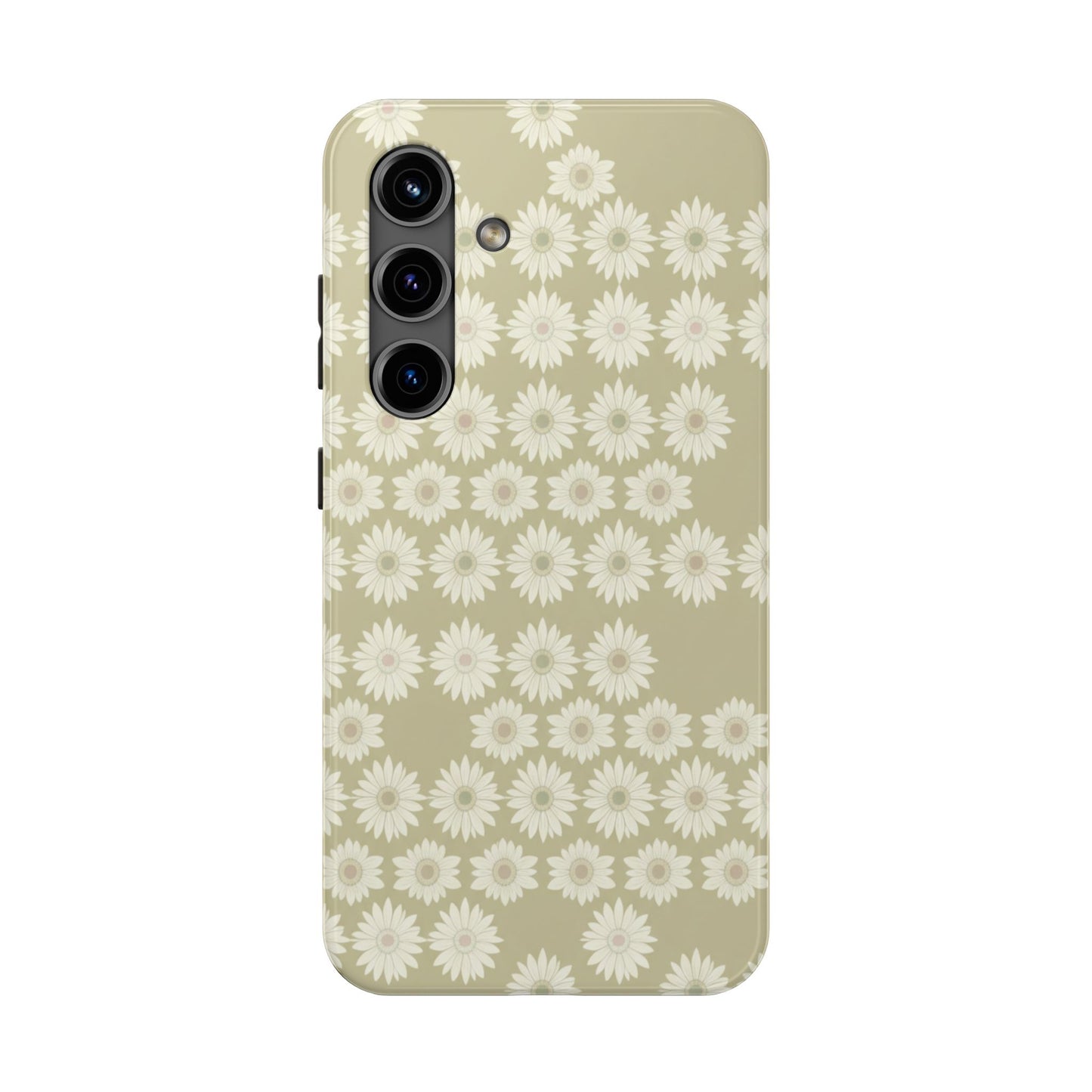 Daisy Pattern Tough Phone Case — Protective Floral iPhone Cover