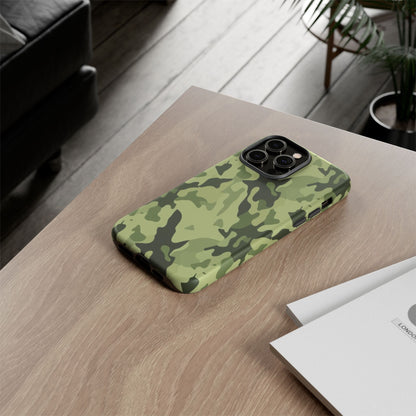 Camo Tough Phone Case — Military Green Protective iPhone Cover