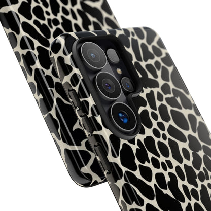 Black and White Cowhide Phone Case — Protective Tough Case