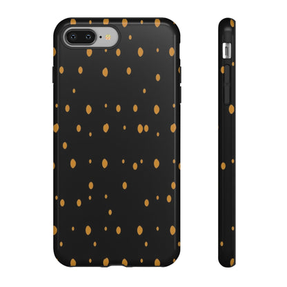 Black & Gold Dot Tough Phone Case — Protective Sparkle Pattern