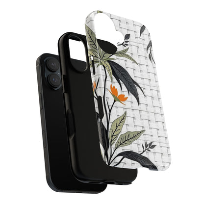 Floral Woven Tough Phone Case — Protective Botanical iPhone Cover