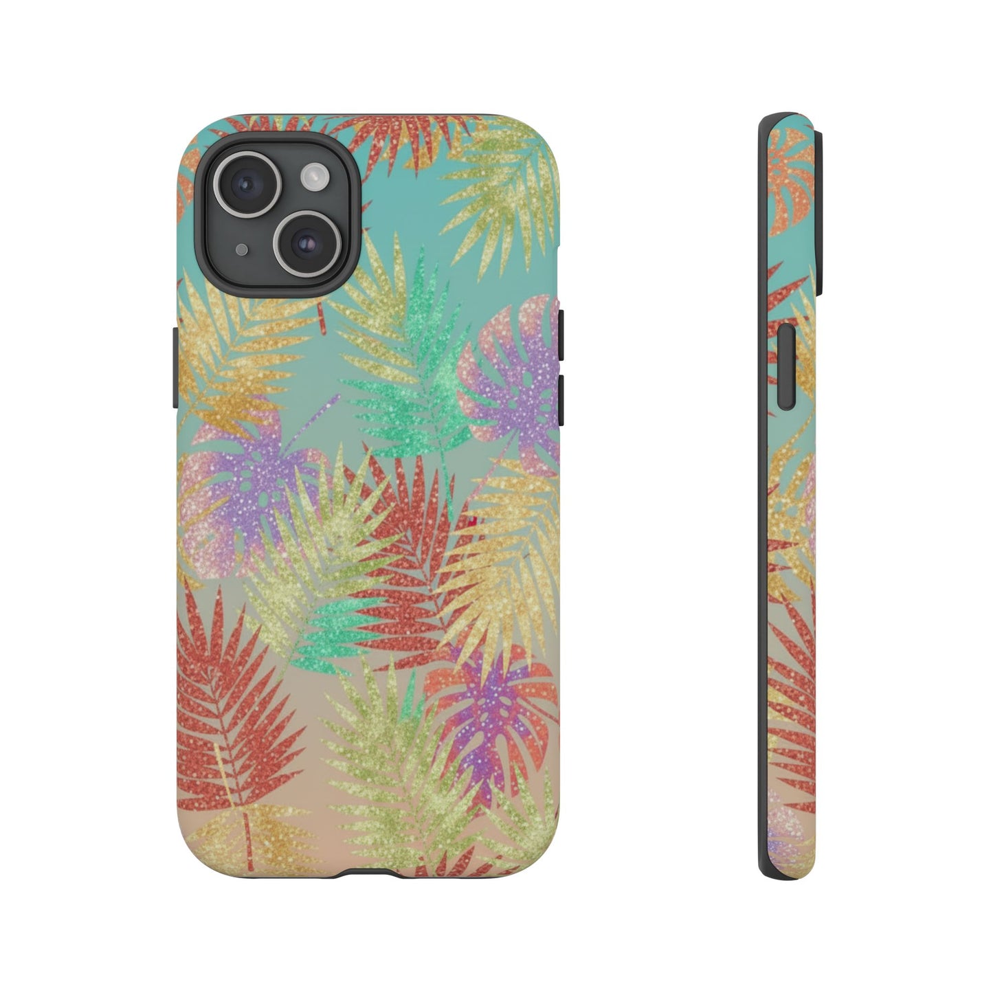 Tropical Palm Leaf Tough Phone Case – Colorful Pastel Botanical Protection