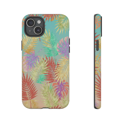 Tropical Palm Leaf Tough Phone Case – Colorful Pastel Botanical Protection