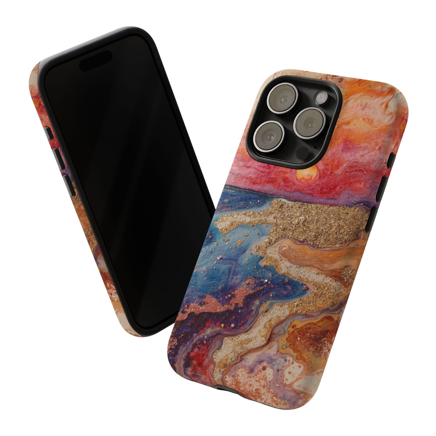 Sunset Coast Phone Case — Colorful Abstract Beach Art Tough Case