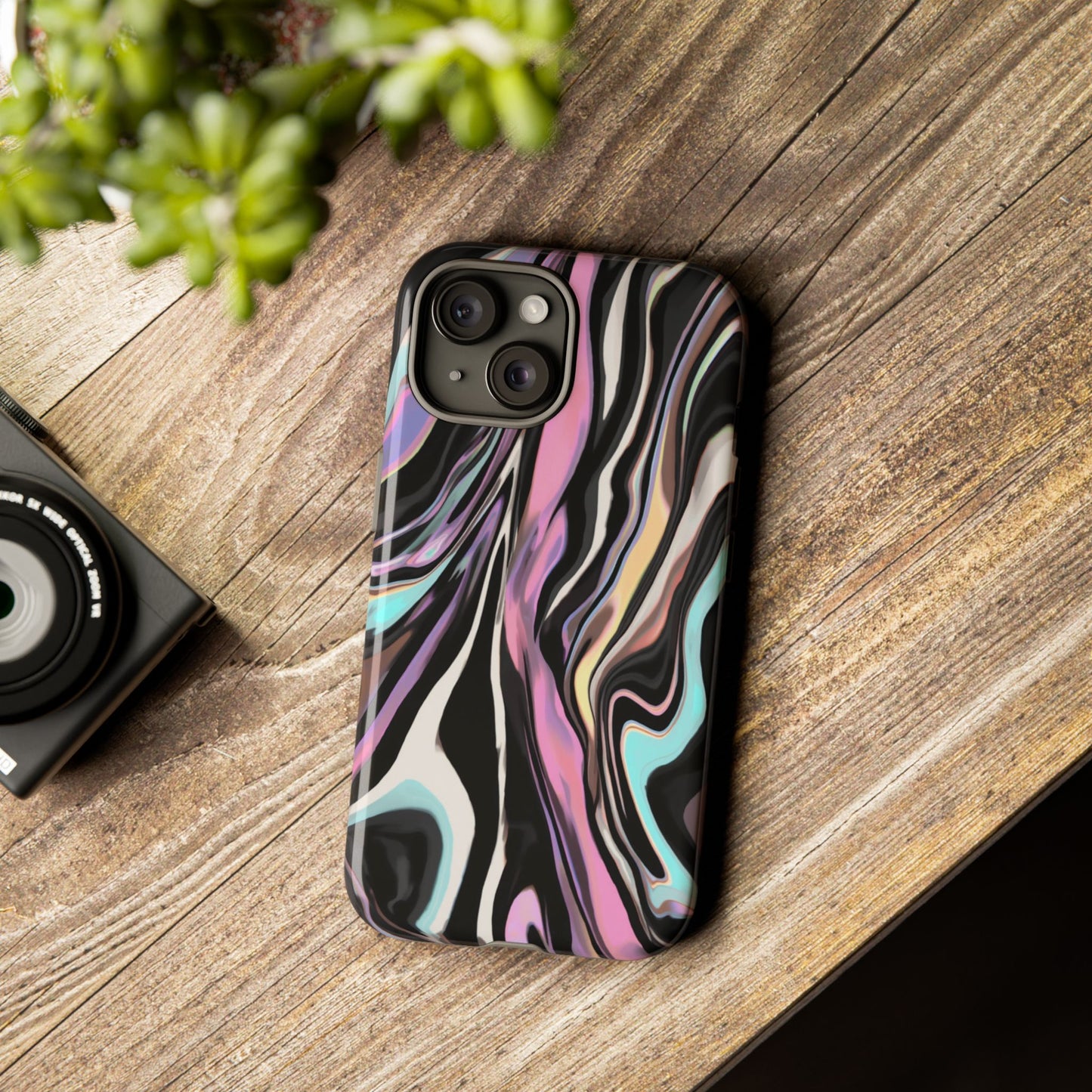 Abstract Marble Tough Phone Case — Pastel Swirl Protective Cover