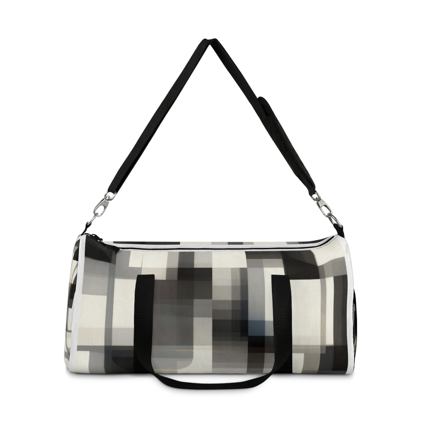 Monochrome Pixel Pattern Duffel Bag — Modern Travel Gym Bag