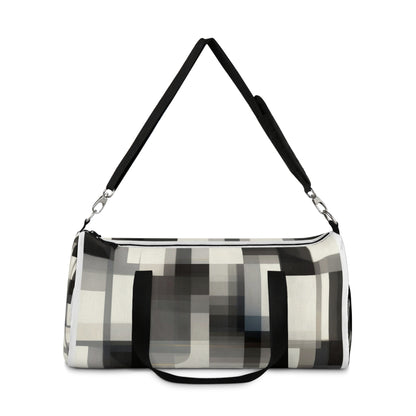 Monochrome Pixel Pattern Duffel Bag — Modern Travel Gym Bag