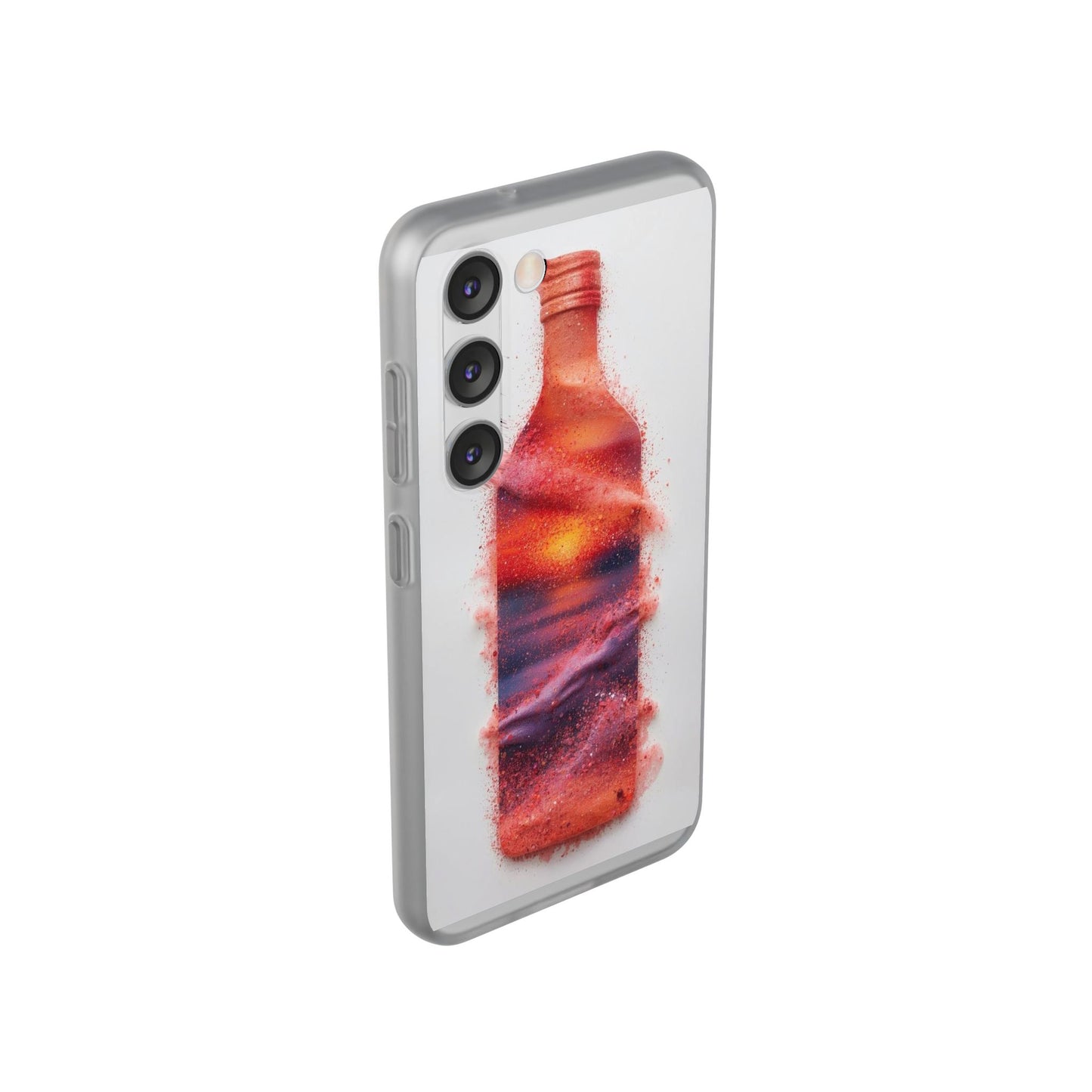 Galaxy Bottle Phone Case — Abstract Cosmic Beverage Design Flexible Case