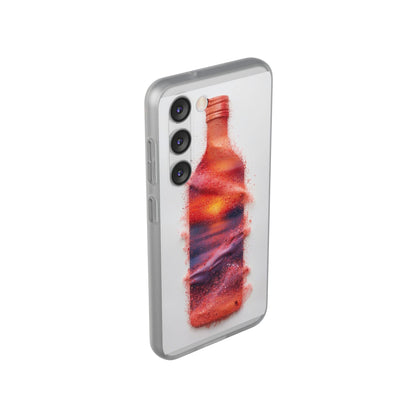 Galaxy Bottle Phone Case — Abstract Cosmic Beverage Design Flexible Case