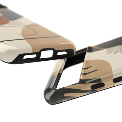 Abstract Earth Tone Phone Case — Mid-Century Minimalist Tough Case