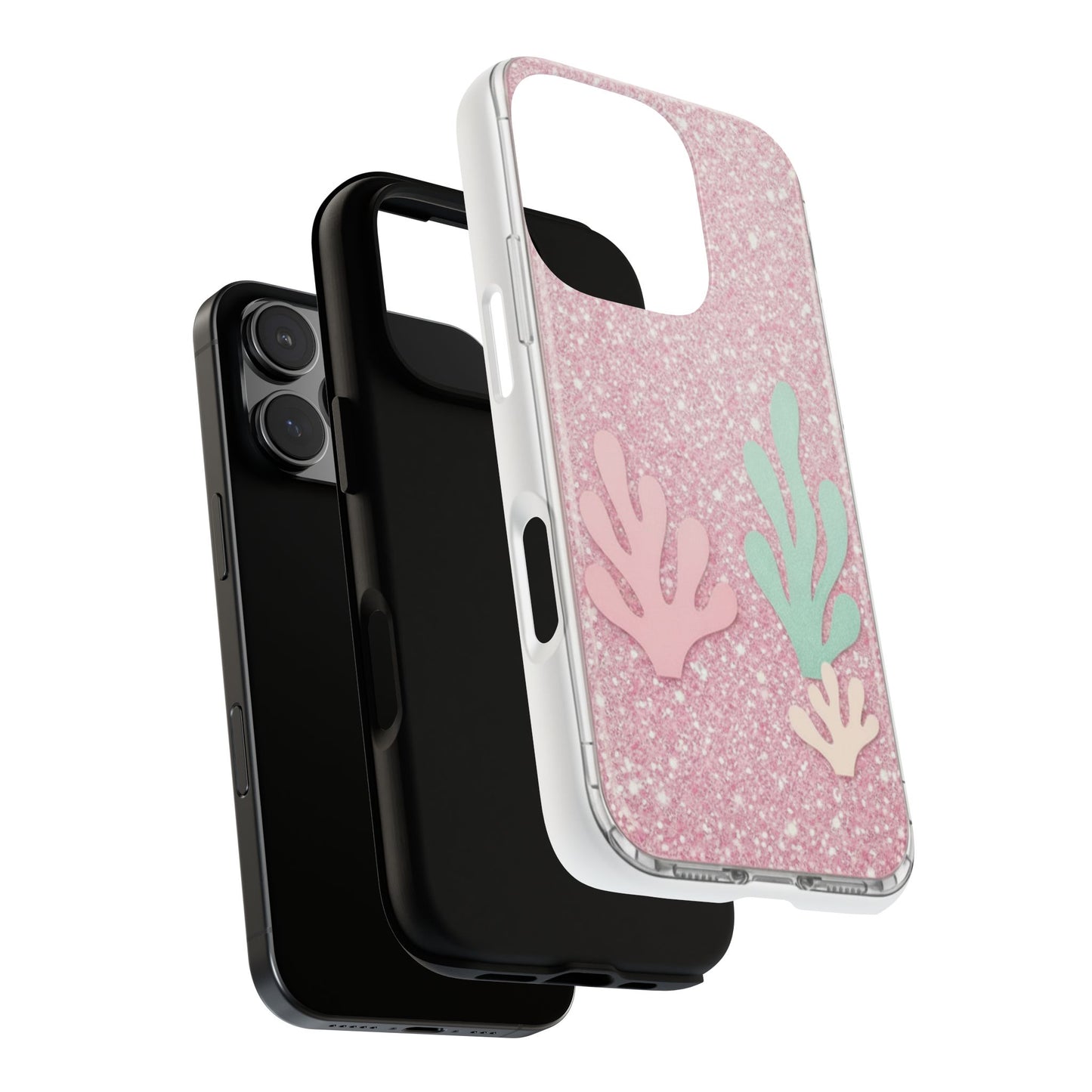 Pink Glitter Seaweed Tough Case - Sparkle Protective Phone Cover