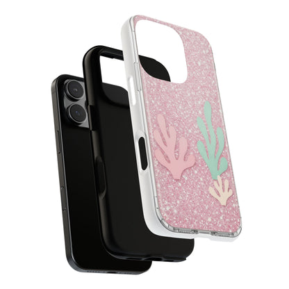 Pink Glitter Seaweed Tough Case - Sparkle Protective Phone Cover
