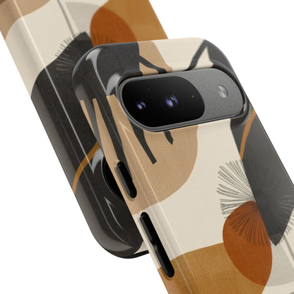 Abstract Earth Tone Phone Case — Mid-Century Minimalist Tough Case