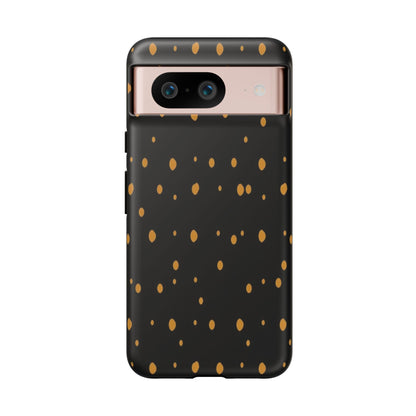 Black & Gold Dot Tough Phone Case — Protective Sparkle Pattern