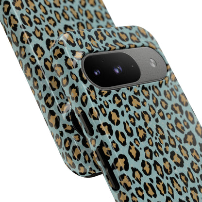 Leopard Print Tough Phone Case - Blue Cheetah Protective Cover