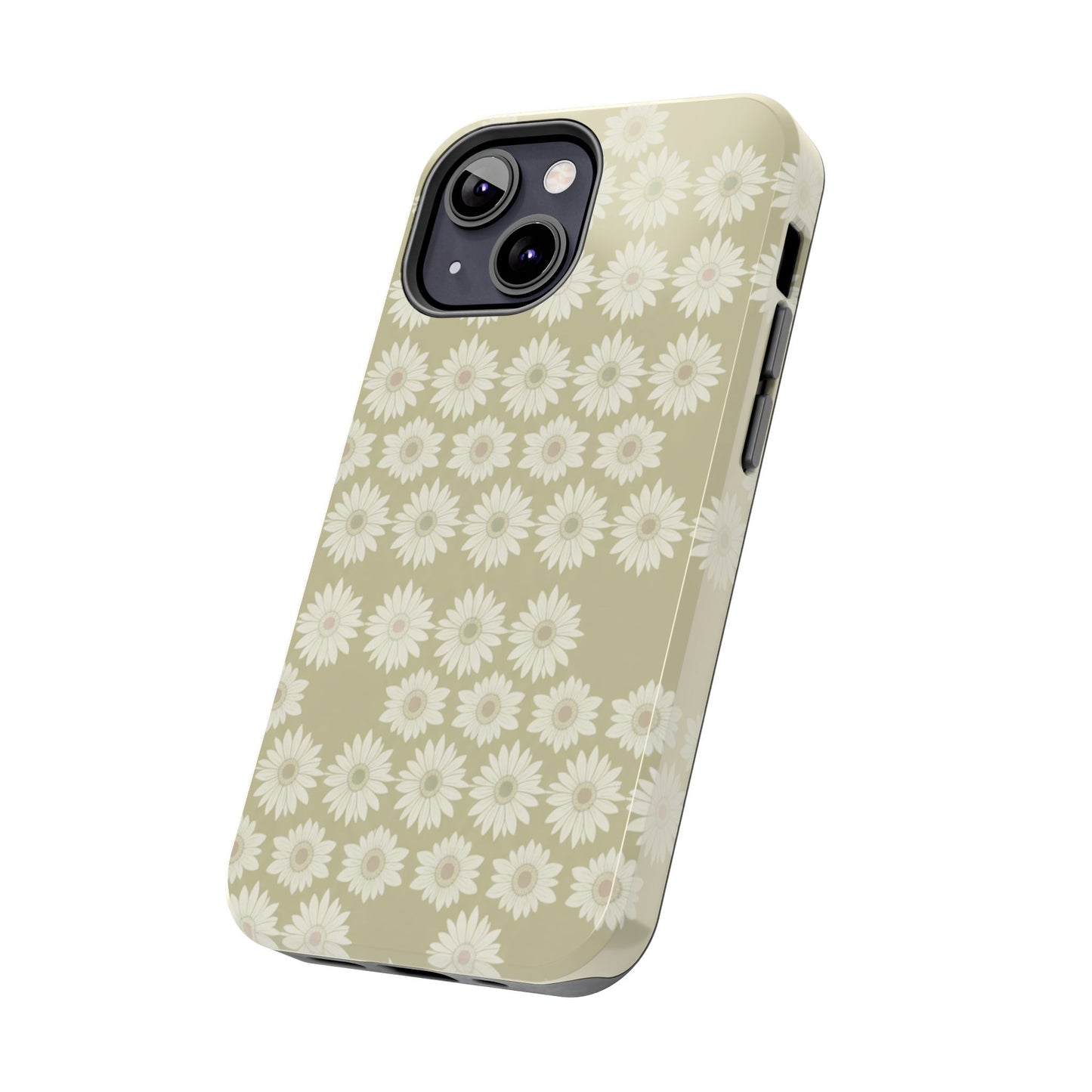 Daisy Pattern Tough Phone Case — Protective Floral iPhone Cover