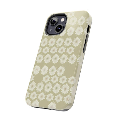 Daisy Pattern Tough Phone Case — Protective Floral iPhone Cover