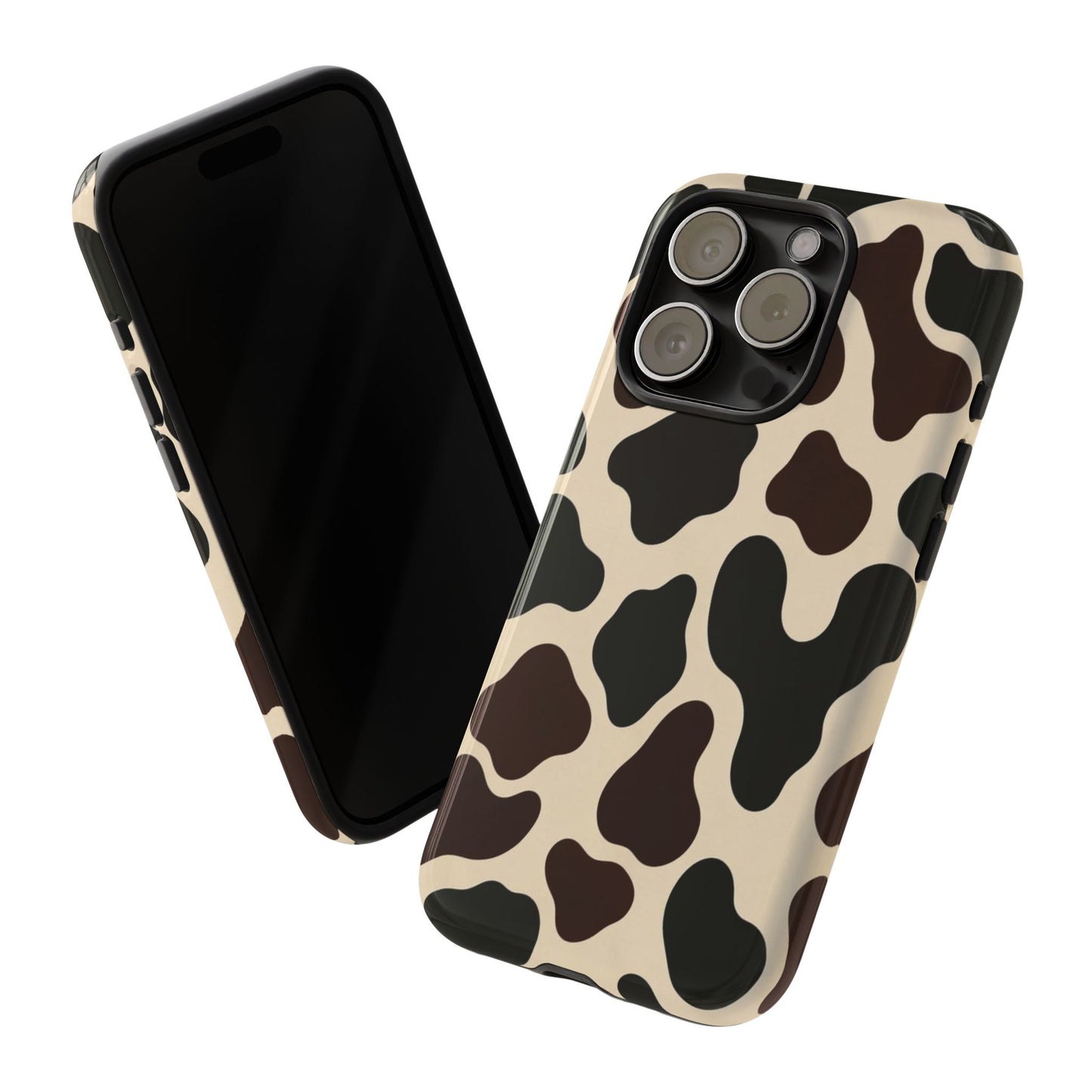 Cow Print Phone Case — Black & Cream Protective  Case