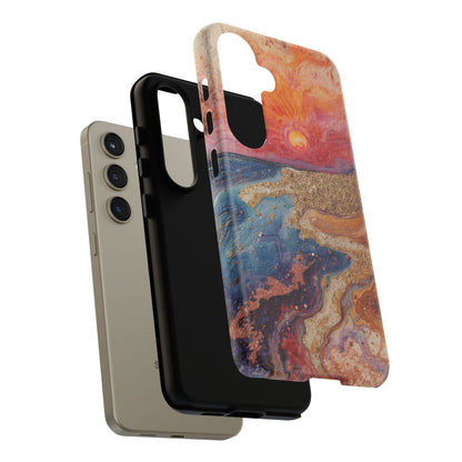 Sunset Coast Phone Case — Colorful Abstract Beach Art Tough Case