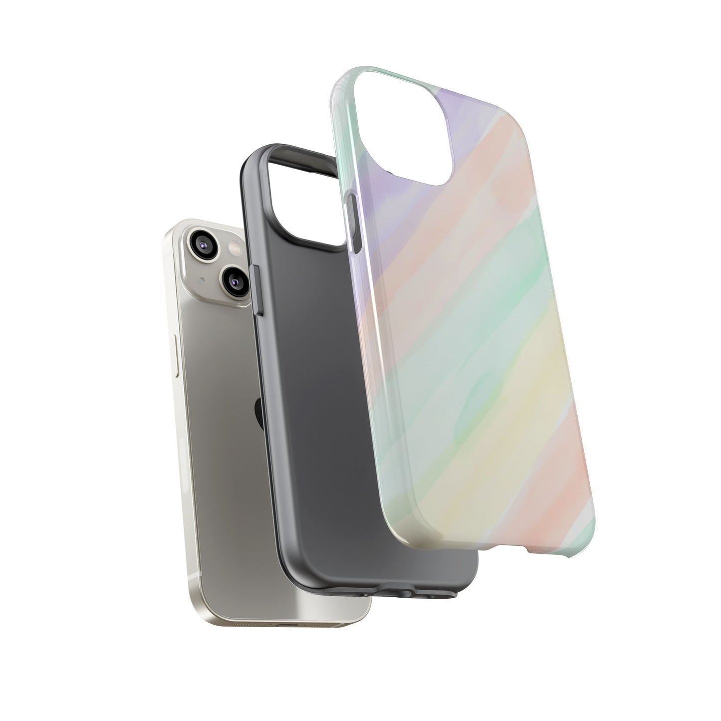 Pastel Watercolor Stripe Tough Phone Case