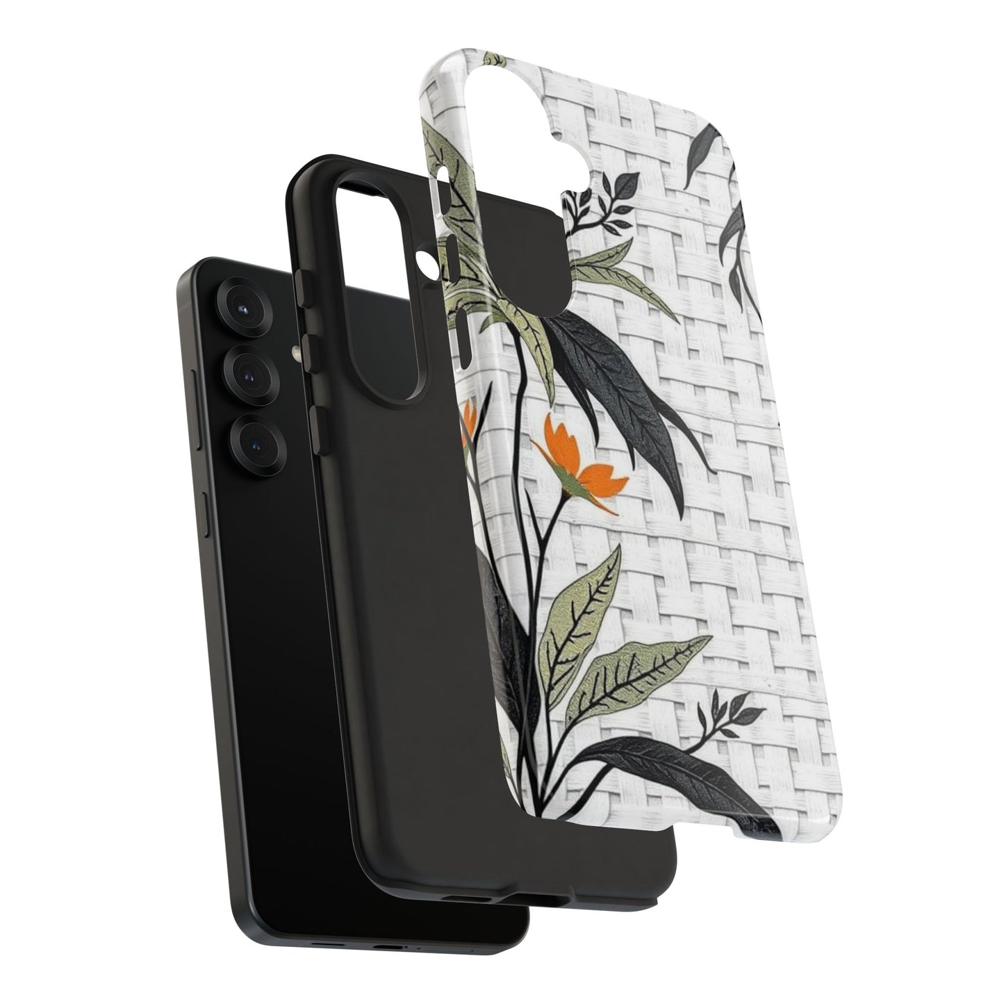 Floral Woven Tough Phone Case — Protective Botanical iPhone Cover