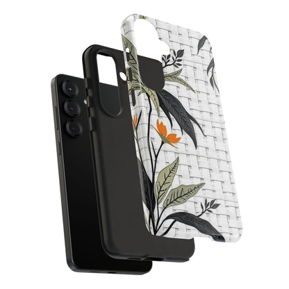 Floral Woven Tough Phone Case — Protective Botanical iPhone Cover