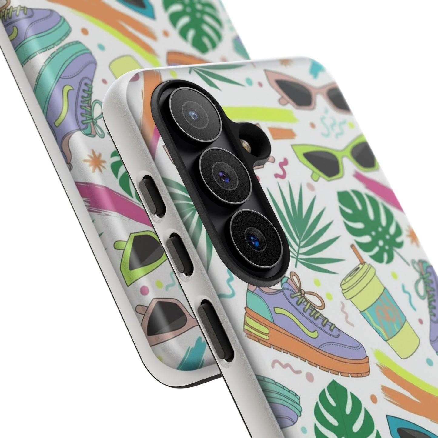 Tough Cases — Colorful Retro Sneakers & Sunglasses Phone Case