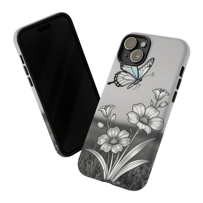 Butterfly & Wildflower Tough Phone Case — Durable Floral Phone Cover