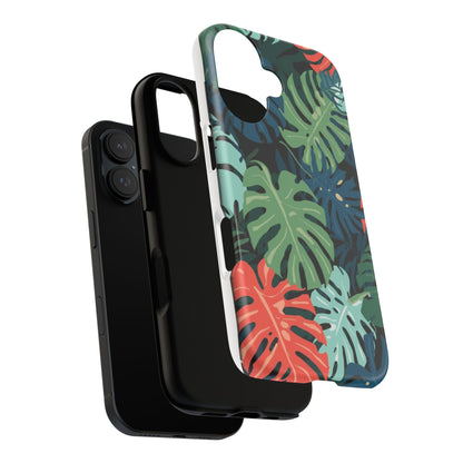 Tropical Monstera Phone Case — Colorful Leaf Protective Tough Case