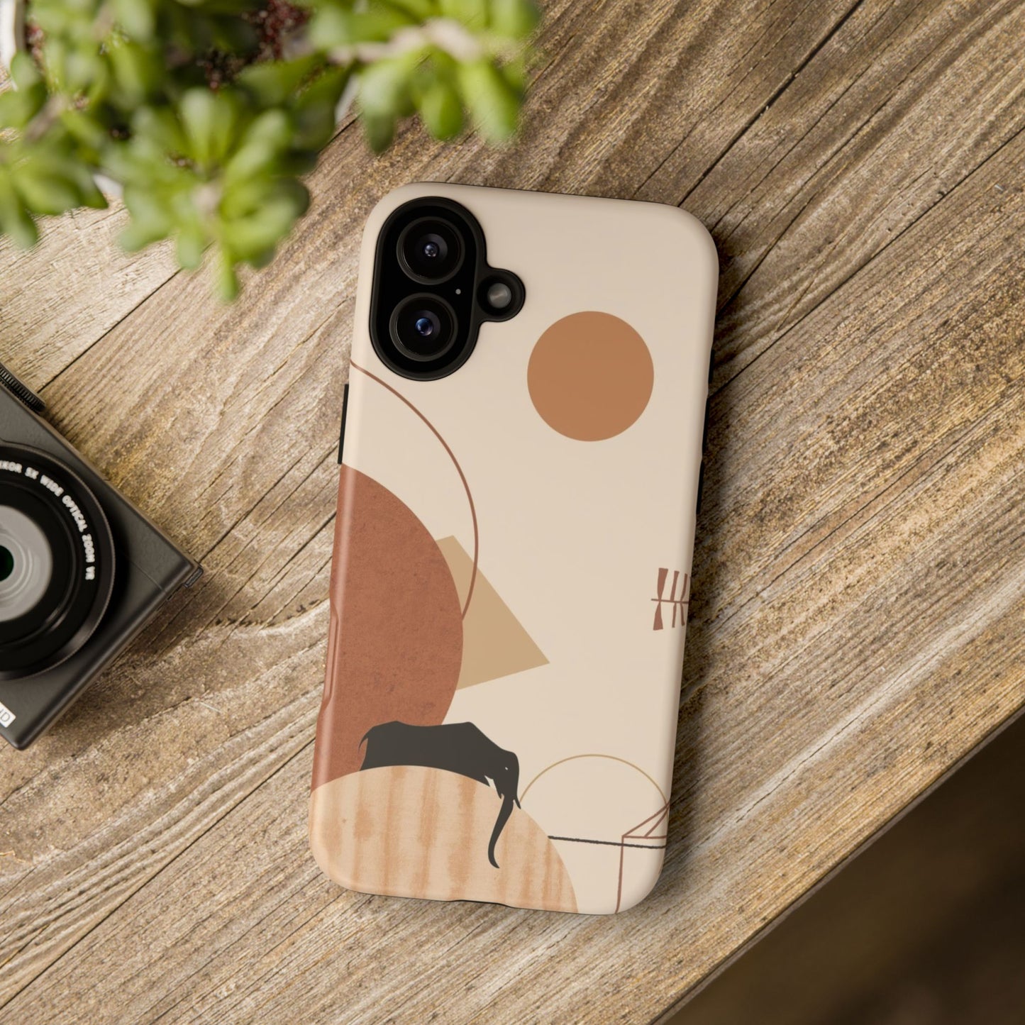 Abstract Earth Tones Phone Case — Minimal Geometric Design