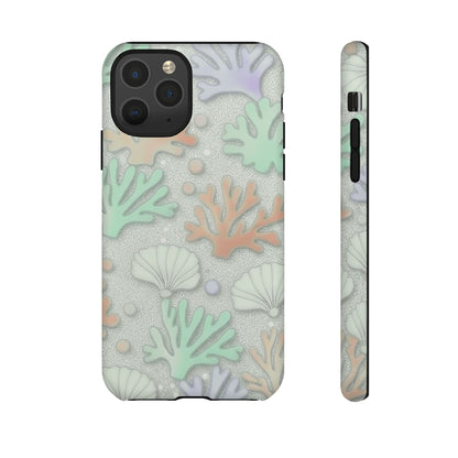 Pastel Coral Reef Tough Phone Case – Sea Shell & Coral Pattern Durable Protector
