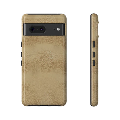 Tan Distressed Leather Texture Phone Case — Rugged Protective iPhone Cover