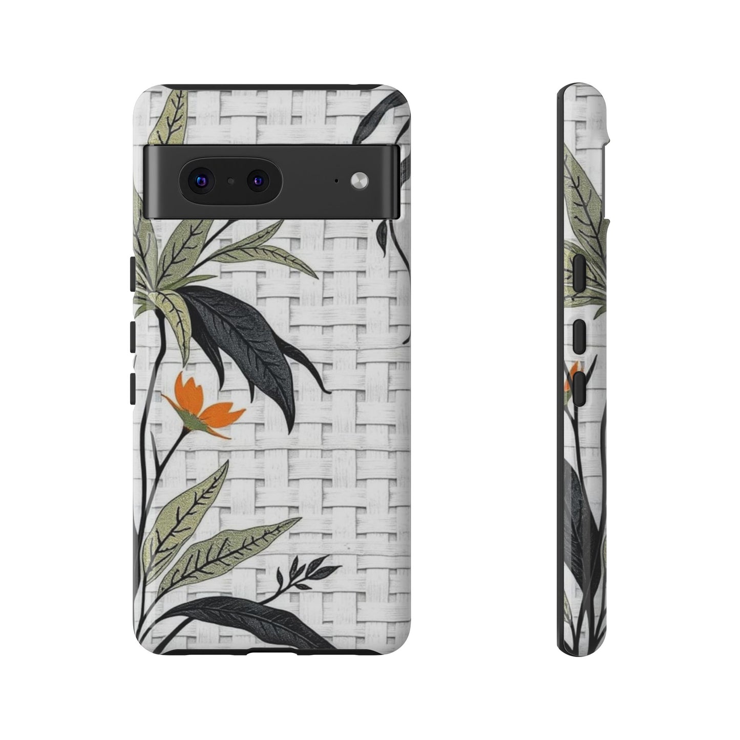 Floral Woven Tough Phone Case — Protective Botanical iPhone Cover