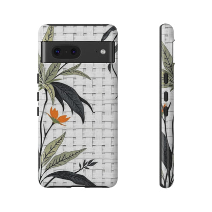 Floral Woven Tough Phone Case — Protective Botanical iPhone Cover