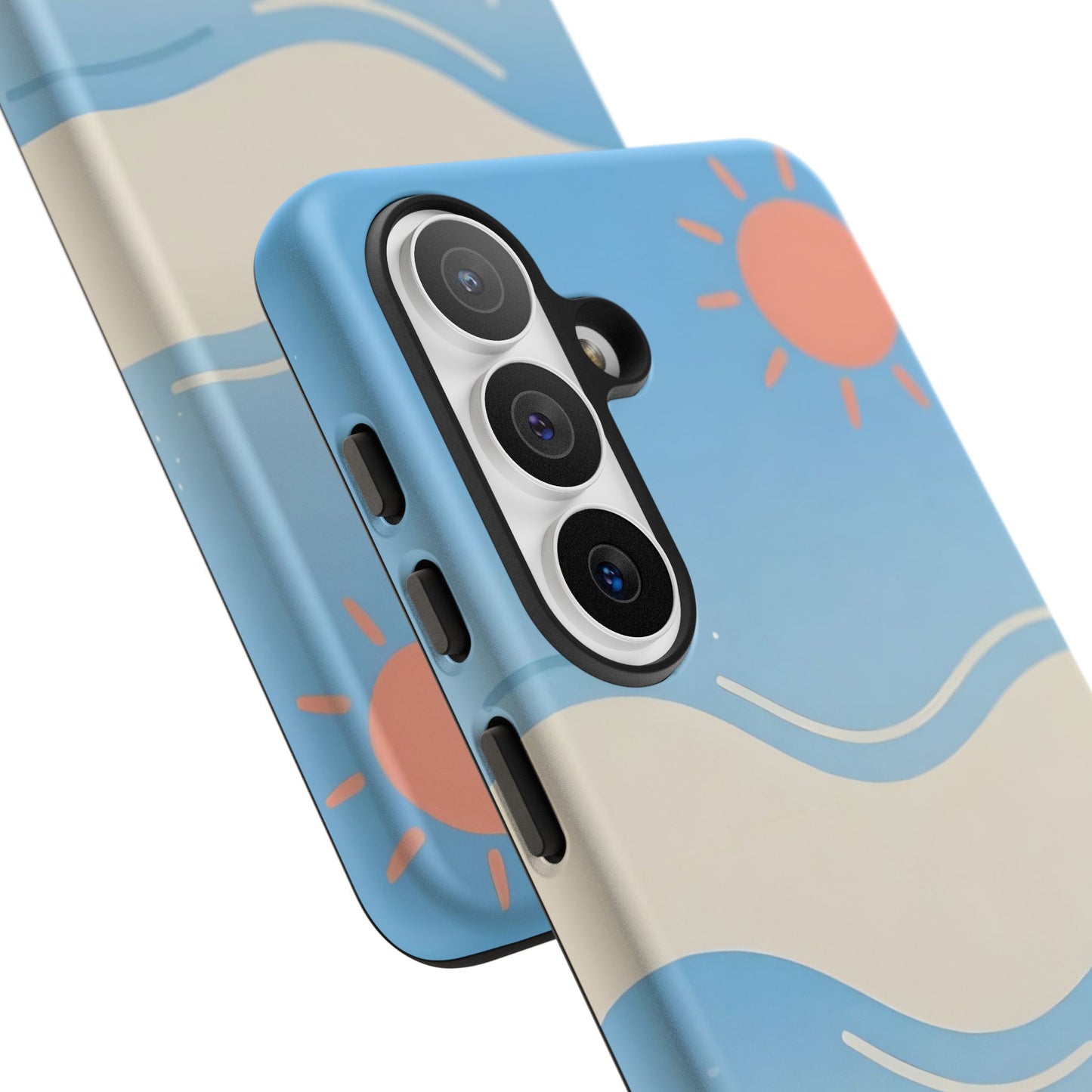 Beach Waves Tough Phone Case — Summer Sun & Seashell Protective Cover