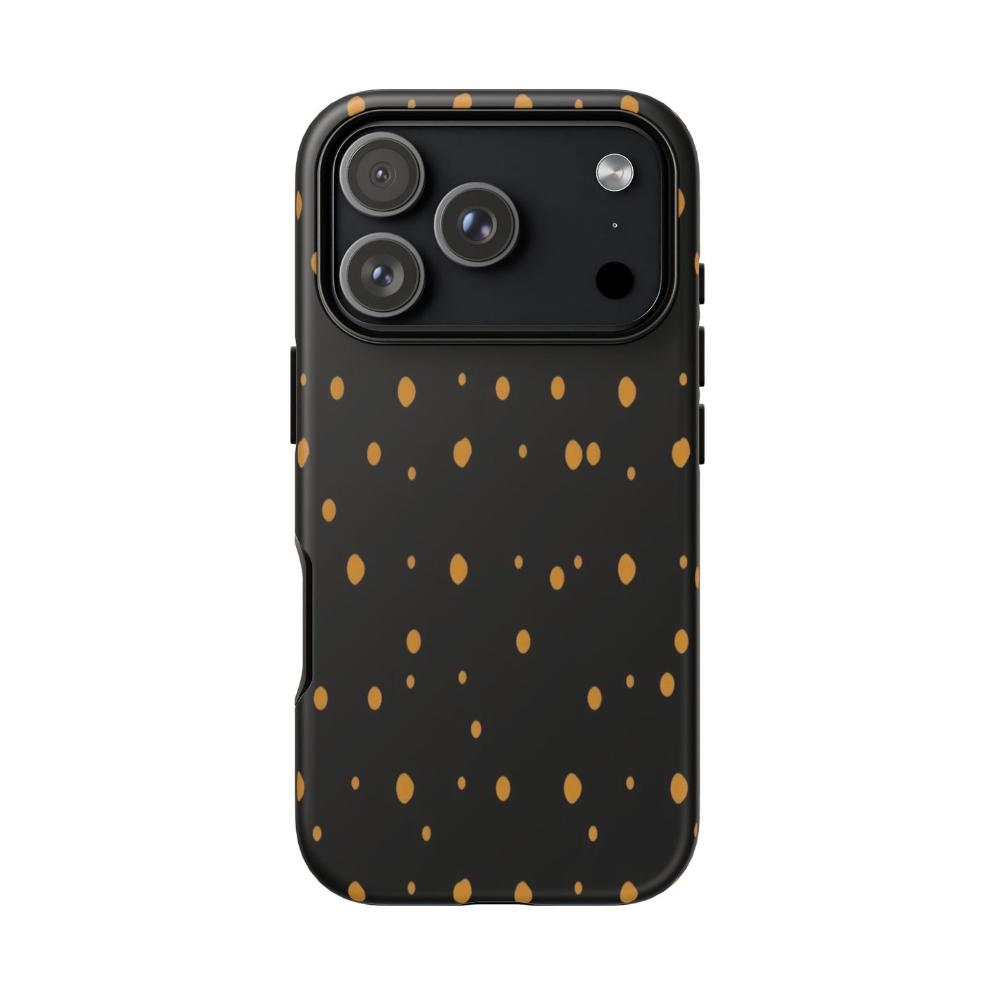 Black & Gold Dot Tough Phone Case — Protective Sparkle Pattern