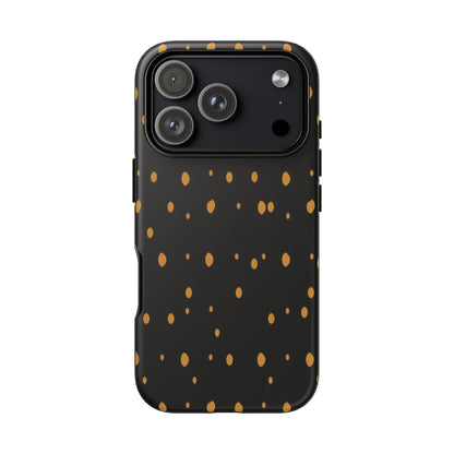 Black & Gold Dot Tough Phone Case — Protective Sparkle Pattern
