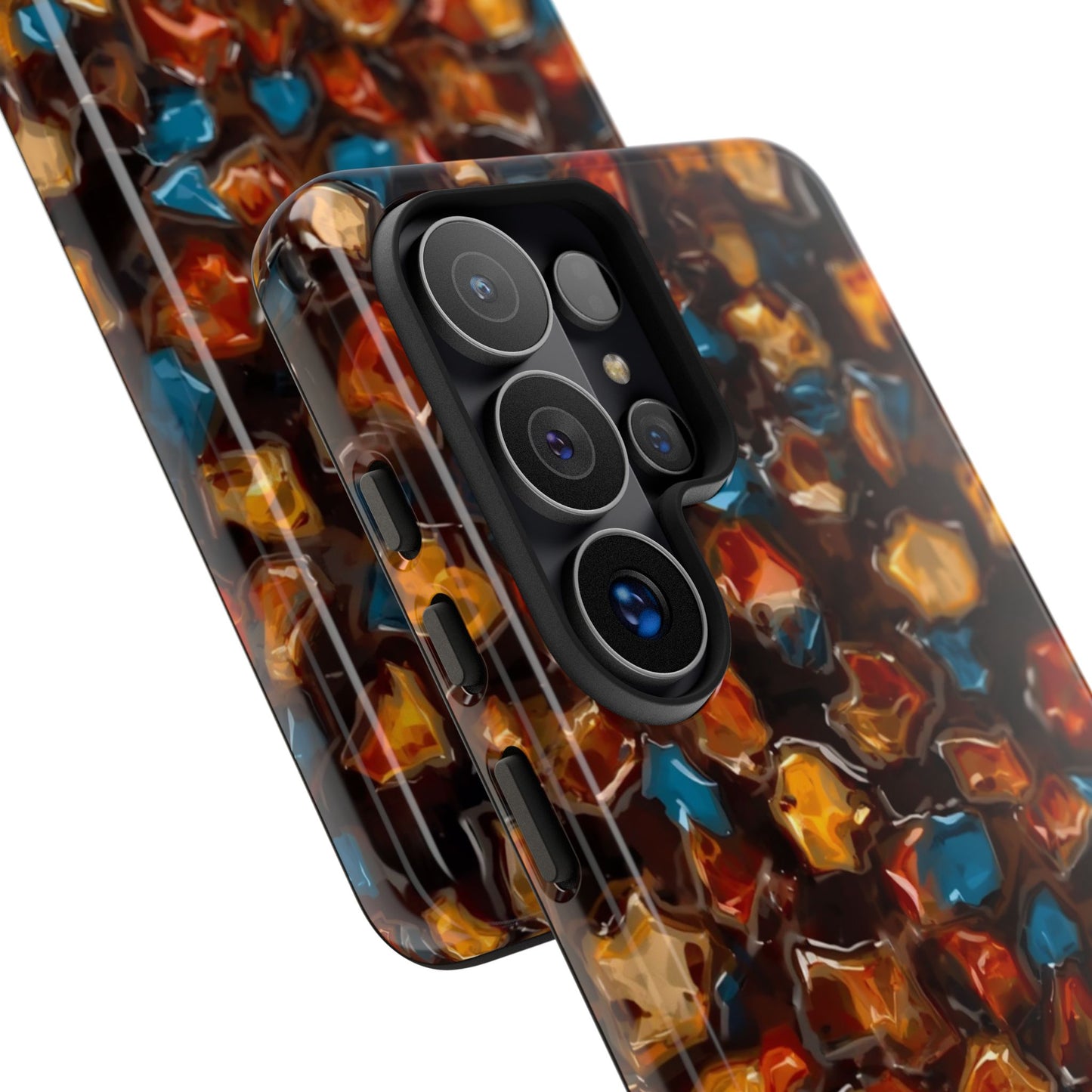 Phone Case - Amber Tortoiseshell Mosaic Protective Cover