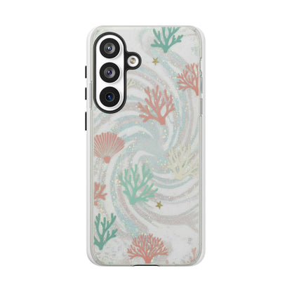 Seafoam Coral Tough Phone Case - Pastel Ocean Wave Design