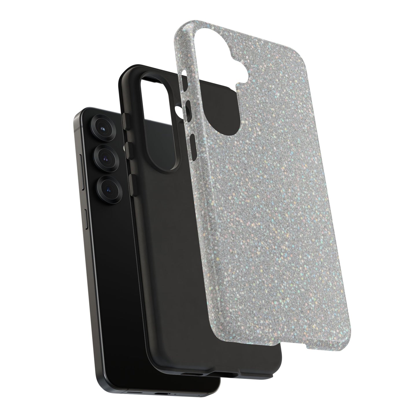 Glitter Silver Tough Phone Case — Sparkling Protective Phone Case